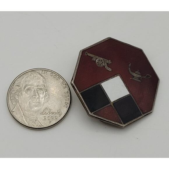 Vintage WWII US Army Field Artillery Sterling Silver DUI Pin 11 Grams Original - Picture 8 of 8